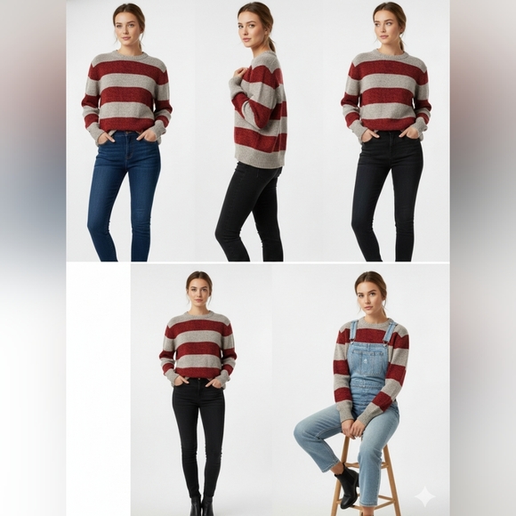 Vintage Environmental Clothing Co. Striped Wool Blend Sweater - Picture 9 of 11